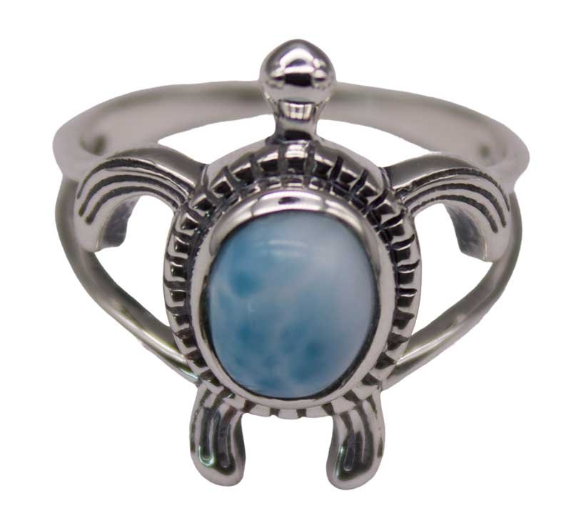 size 9 Larimar Turtle ring